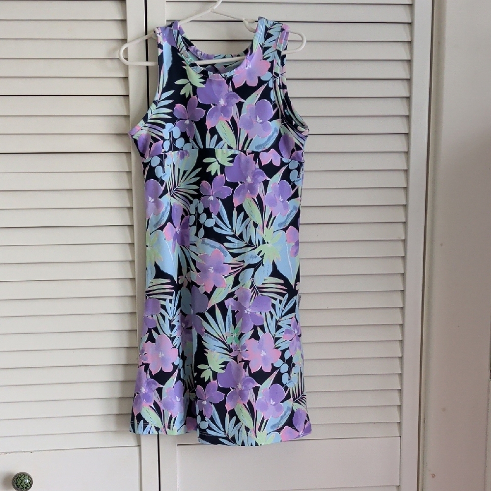 Columbia Kids Floral Casual Dress - Purple and Green